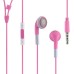 Earphone With Microphone And Volume Control Button For iPhone Samsung - Pink