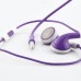 Earphone With Microphone And Volume Control Button For iPhone Samsung - Purple