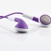 Earphone With Microphone And Volume Control Button For iPhone Samsung - Purple