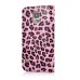 Electroplated Diamond Leopard Wallet Leather Case with Strap for Samsung Galaxy S5 - Pink