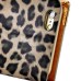 Electroplated Diamond Leopard Wallet Leather Case with Strap for iPhone 6 Plus - Brown