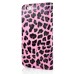 Electroplated Diamond Leopard Wallet Leather Case with Strap for iPhone 6 Plus - Pink