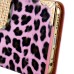 Electroplated Diamond Leopard Wallet Leather Case with Strap for iPhone 6 Plus - Pink