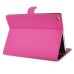 Elegant 360 Degree Swivel Rotation Folio Leather Flip Stand Case Cover With Sleep Wake Function For iPad Air 2 (iPad 6)- Magenta