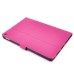 Elegant 360 Degree Swivel Rotation Folio Leather Flip Stand Case Cover With Sleep Wake Function For iPad Air 2 (iPad 6)- Magenta