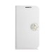 Elegant Camellias Rhinestone Magnetic Feather Silk Leather Folio Flip Wallet Stand Case With Card Slots For Samsung Galaxy S4 i9500 / i9505