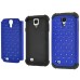 Elegant Dual-Layer Encrusted Diamond Design Hard Case For Samsung Galaxy S4 i9500 - Dark Blue