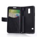 Elegant Fine Goat Skin Grain Design PU Leather Case With Card Slot And Inner Emboss For Samsung Galaxy S5 Mini - Black