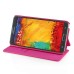 Elegant Fine Horse Skin Grain Magnetic Flip Leather Case With Card Slot For Samsung Galaxy Note 3 - Magenta