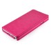 Elegant Fine Horse Skin Grain Magnetic Flip Leather Case With Card Slot For Samsung Galaxy Note 3 - Magenta