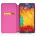 Elegant Fine Horse Skin Grain Magnetic Flip Leather Case With Card Slot For Samsung Galaxy Note 3 - Magenta