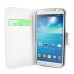 Elegant Fine Horse Skin Grain Magnetic Flip Leather Case With Card Slot For Samsung Galaxy S4 - White