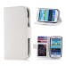 Elegant Flip Leather Case with Card Slot for Samsung Galaxy S3 Mini - White