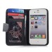 Elegant Flip Leather Case with Card Slot for iPhone 4/4s - Black