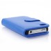 Elegant Flip Leather Case with Card Slot for iPhone 4/4s - Blue