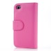 Elegant Flip Leather Case with Card Slot for iPhone 4/4s - Magenta