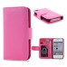 Elegant Flip Leather Case with Card Slot for iPhone 4/4s - Magenta