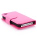 Elegant Flip Leather Case with Card Slot for iPhone 4/4s - Magenta