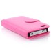 Elegant Flip Leather Case with Card Slot for iPhone 4/4s - Magenta