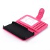 Elegant Flip Leather Case with Card Slot for iPhone 4/4s - Magenta