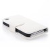 Elegant Flip Leather Case with Card Slot for iPhone 4/4s - White