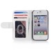 Elegant Flip Leather Case with Card Slot for iPhone 4/4s - White