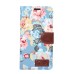 Elegant Flower Linen Design Magnetic Stand Flip Leather Case for Samsung Galaxy Note 7 - Blue