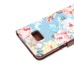 Elegant Flower Linen Design Magnetic Stand Flip Leather Case for Samsung Galaxy Note 7 - Blue