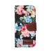 Elegant Flower Linen Design Magnetic Stand Flip Leather Case for iPhone 7 - Black