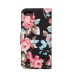 Elegant Flower Linen Design Magnetic Stand Flip Leather Case for iPhone 7 - Black