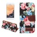 Elegant Flower Linen Design Magnetic Stand Flip Leather Case for iPhone 7 - Black