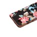 Elegant Flower Linen Design Magnetic Stand Flip Leather Case for iPhone 7 - Black