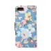 Elegant Flower Linen Design Magnetic Stand Flip Leather Case for iPhone 7 - Blue