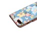 Elegant Flower Linen Design Magnetic Stand Flip Leather Case for iPhone 7 - Blue