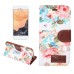 Elegant Flower Linen Design Magnetic Stand Flip Leather Case for iPhone 7 - White