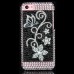 Elegant Flowers Bling Rhinestone Plastic Hard Case Shell For iPhone 5C