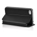 Elegant Folio Flip Leather and PC Stand Case Cover with Caller ID View Window & Bling Home Button for iPhone 4 iPhone 4S - Black