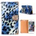 Elegant Fox Skin Bling Diamond Electroplated Metal Magnetic Wallet Leather Case with a Strap for iPhone 6 4.7 inch - Blue