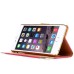 Elegant Fox Skin Bling Diamond Electroplated Metal Magnetic Wallet Leather Case with a Strap for iPhone 6 4.7 inch - Red