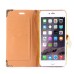 Elegant Fox Skin Bling Diamond Electroplated Metal Magnetic Wallet Leather Case with a Strap for iPhone 6 Plus - Brown