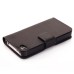 Elegant Genuine Leather Stand Folio Case With Card Slots For iPhone 4 iPhone 4s - Black<