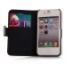 Elegant Genuine Leather Stand Folio Case With Card Slots For iPhone 4 iPhone 4s - Black<