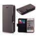 Elegant Genuine Leather Stand Folio Case With Card Slots For iPhone 4 iPhone 4s - Black<