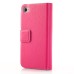 Elegant Genuine Leather Stand Folio Case With Card Slots For iPhone 4 iPhone 4s - Magenta