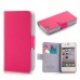 Elegant Genuine Leather Stand Folio Case With Card Slots For iPhone 4 iPhone 4s - Magenta