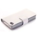 Elegant Genuine Leather Stand Folio Case With Card Slots For iPhone 4 iPhone 4s - White