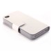 Elegant Genuine Leather Stand Folio Case With Card Slots For iPhone 4 iPhone 4s - White