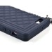 Elegant Grid Pattern Silicone Case Cover with Shoulder Chain for iPhone 5 iPhone 5s - Dark Blue