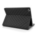 Elegant Grid Pattern Sleep Wake Flip Folio Stand Leather Case Cover With Two Grooves For iPad Air iPad 5 - Black