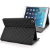 Elegant Grid Pattern Sleep Wake Flip Folio Stand Leather Case Cover With Two Grooves For iPad Air iPad 5 - Black